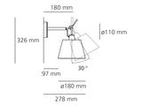 Tolomeo Szatén ernyő, 180mm - Szürke